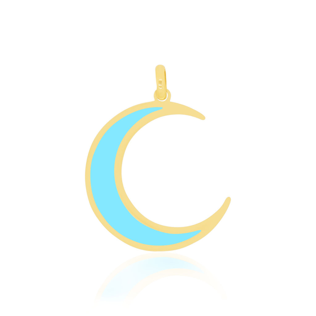 Large Turquoise Crescent Moon Charm