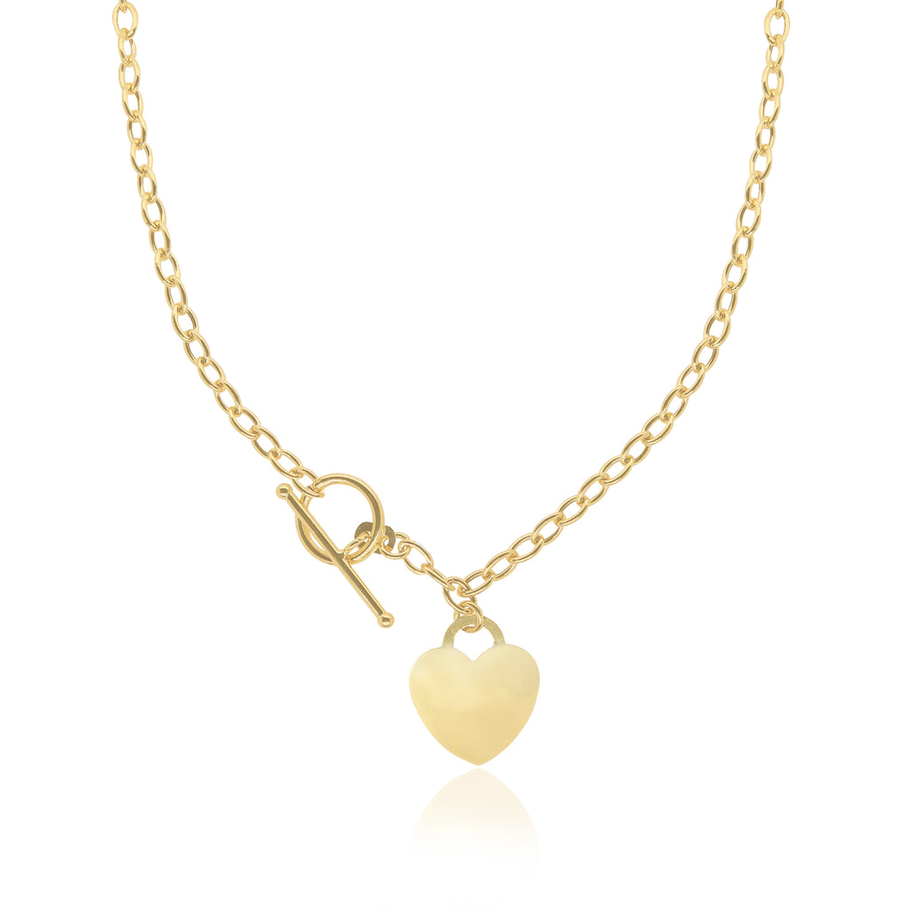 Gold Heart Toggle Necklace