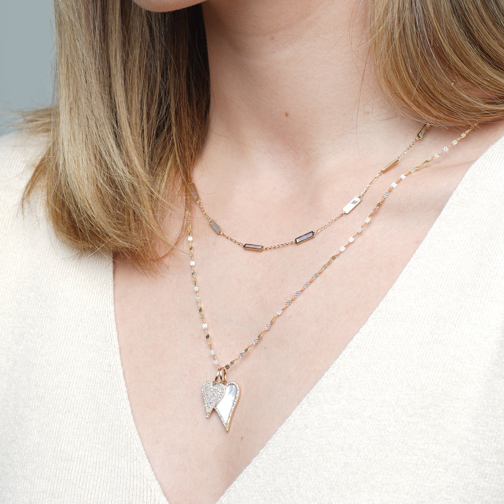 Baguette Mother of Pearl Half Chain Necklace