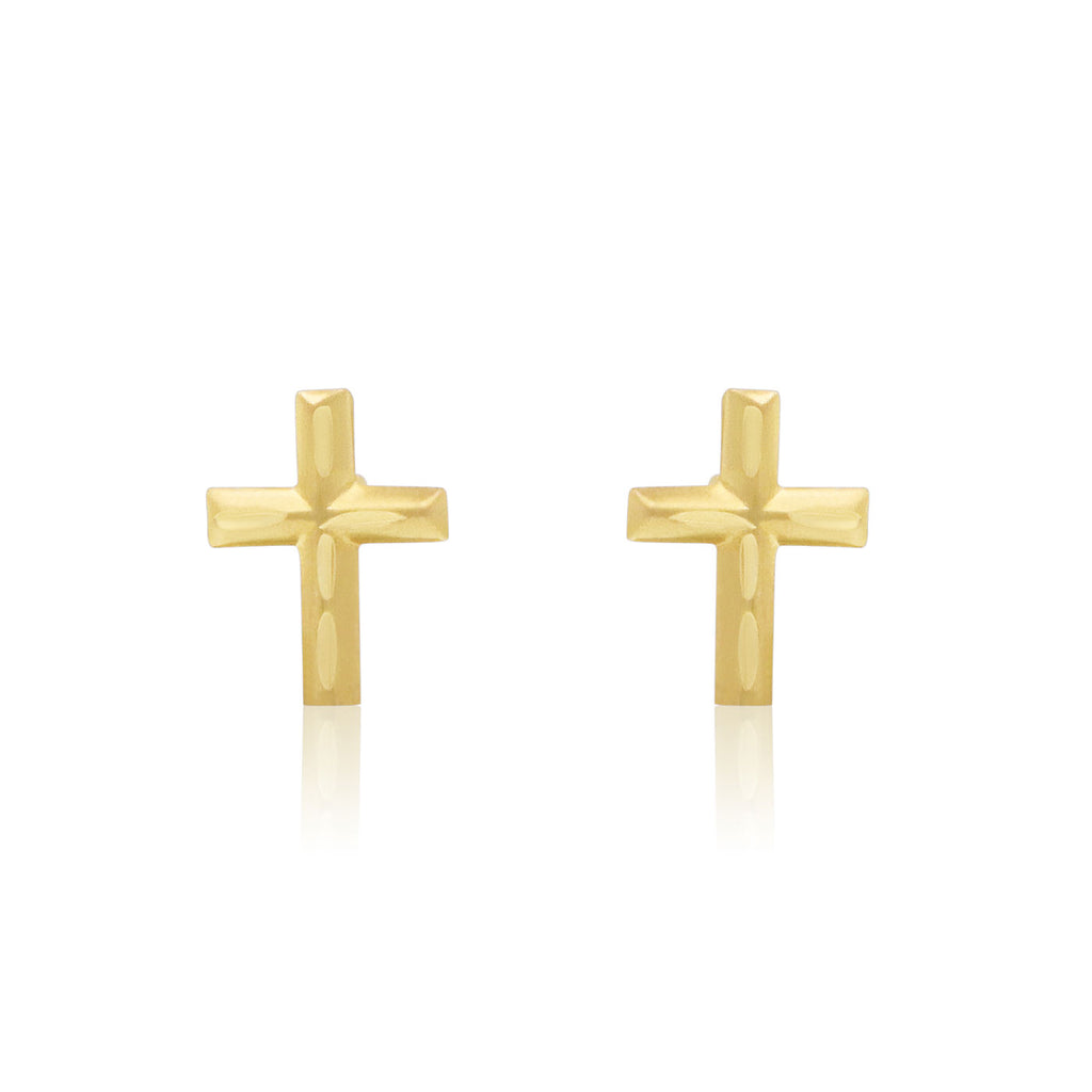 Textured Cross Stud Earrings