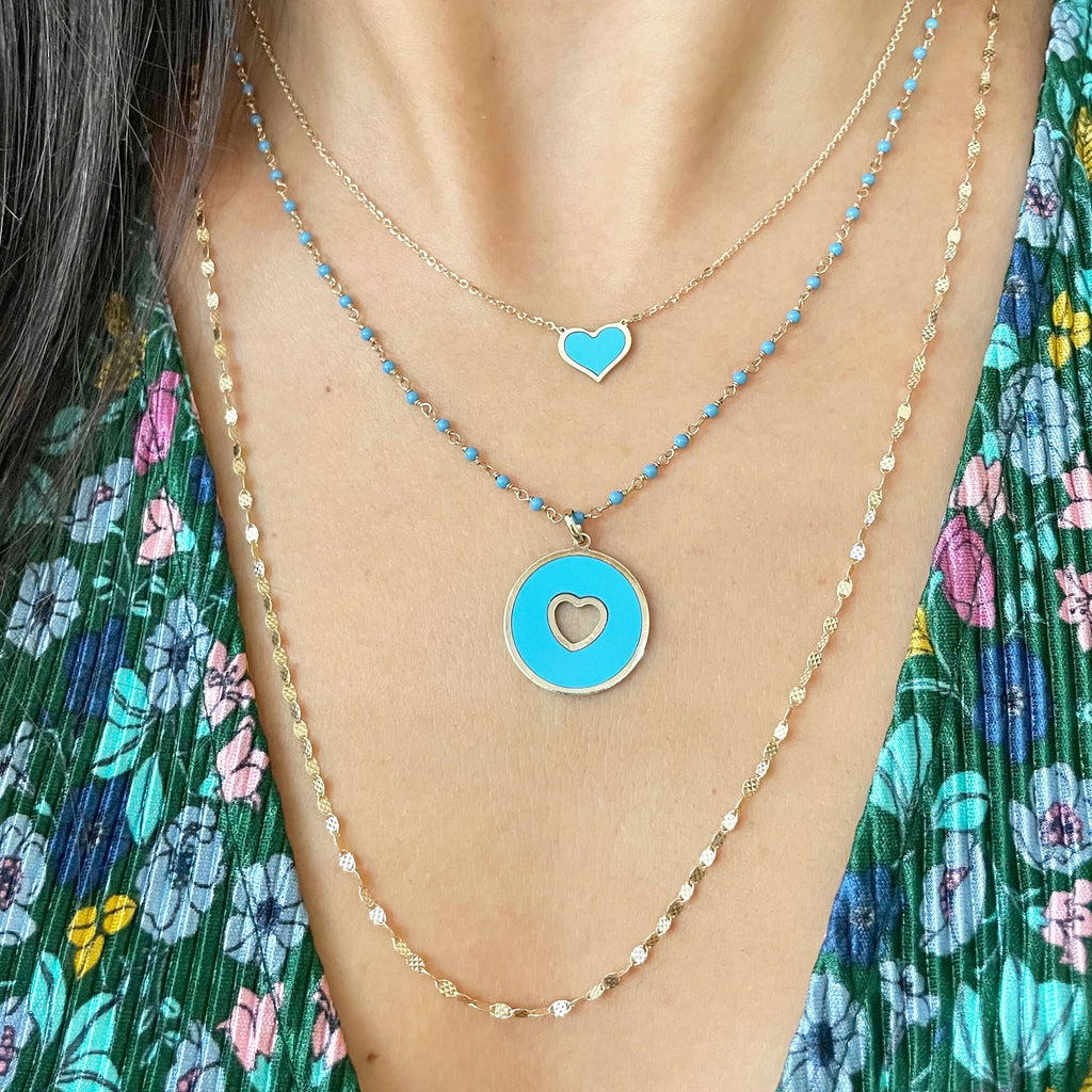 Mini Turquoise Heart Necklace