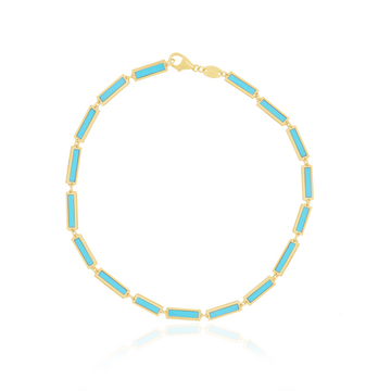 Baguette Turquoise Link Bracelet