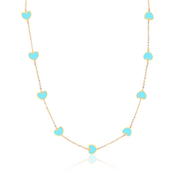 Turquoise Heart Station Necklace